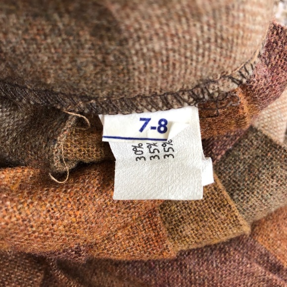 Vintage Brown Ombré Knife Pleated Skirt, Small - Picture 6 of 6